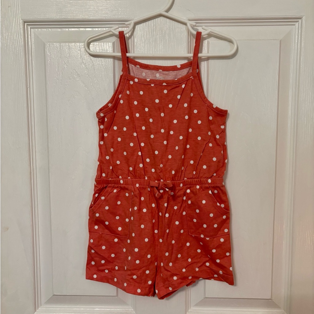 Polka Dot Kids Romper - Red
